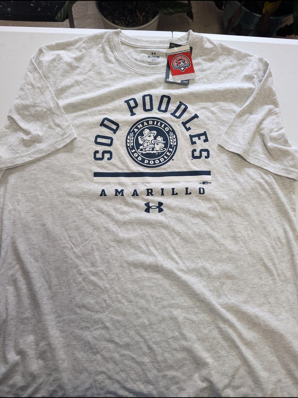 Under Armour Men’s Amarillo Sod Poodles Graphic Tee - Light Gray & Navy